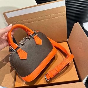 Mini Tote Bag Designer Crossbody Bag BB Shell Bolsa Moda Bola Women Orange Letra de couro genuíno Carteira de zíper impressa