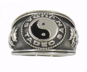 Fanssteel Edelstahl Vintage Herren oder Wemens Schmuck Signet Chinesischer Taoismus Ying Yan Symbol Ring 14W1355661302176426