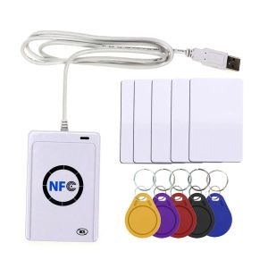 Karte NFC Reader USB ACR122U Contactless Smart IC Card und Autor RFID Copier Copier Duplicator 5PCS UID Veränderbarer Tag -Kartenschlüssel FOB