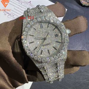 Buss Down Mechanical Orologi for Men Honeycomb Set VVS Moissanite Watch Hip Hop ghiacciato orologio di lusso