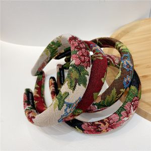 Bandas de pano de bordado floral vintage para mulheres fotografar férias com férias na cabeça da cabeça