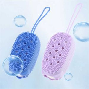 Bath Tools Accessories Silicone body scrubber bath exfoliator scrub sponge shower brush skin care cleaning dead remover tool Q2404303