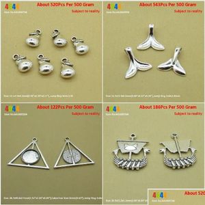 Outros encantos de jóias que fabricam fornecedores por atacado Gourd Fish Whale Triangle Triângulo redondo Cabochon Configuração do Dragão Base Drop Deliver