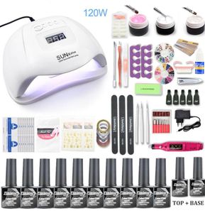 Manicure Set Nagel Kit mit Manikürenmaschinengelnagellack Set für UV -LED -Lampen -Trockner -Kunstwerkzeuge Kit Erweiterung Gel1499106