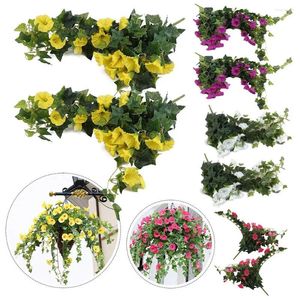 Decorative Flowers 2pcs Artificial Hanging Vine Fake Morning Glory Wedding Silk Table Party Indoor Home Decoration Outdoo L2I4