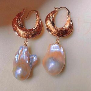 Dangle Earrings Handmade Natural Multicolor Baroque Pearl Gold 18k Silver Drop Gemstone Unisex Art Bridal Teens Women Everyday