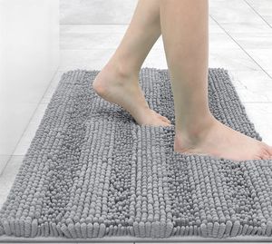 Olanly Bathroom Rug Mat Non Slip Quick Dry Bath Mats Extra Thick and Super Absorbent Bath Rugs Microfiber Chenille Shower Carpet 240419