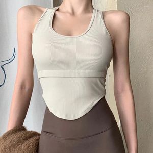 Женские танки Camisole Hollow Out с грудной клеткой повседневной спортивной йоги без рукавов нижней части