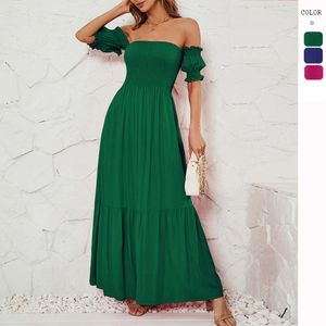 Self Owned Photography Women's Summer New One Shoulder Short Sleeved Backless Style Dress for Women