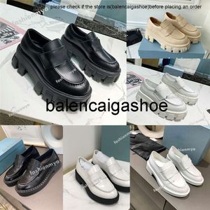 pradshoes sko pradeses män designer kvinnor casual monolith svarta läder skor ökar plattformen sneakers cloudbust classic patent matt loafers tränare