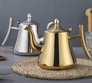 1L15L Paslanmaz Çelik Su K Yarışı Çaydan Daha Kalın Filtre El Tea Pot Kahve Potu İndüksiyon Ocak Çay Stikası Altın Gümüş C916051166041