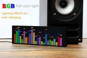 Accessories LED Light Stereo Music Spectrum Electronic Clock Voice Rhythm Car Audio Level Indicator VU Meter For Automobile Atmosphere Lamp