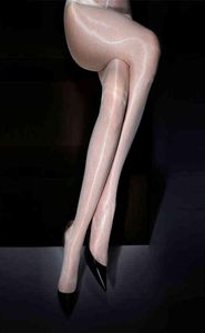 PS Size Donna Pantyhose Sexy Ultra-sottile Spacchi di olio lucido T Crotch High Waist Gruld Spazzati Nylon Nylon Foro Erotico calze Y11306708777