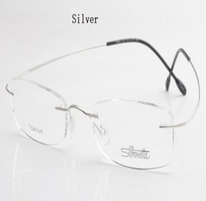 Luxurybrand Silhouette Titanium Rimless Optical Glasses Frame Inga skruvrecept glasögon med BAX 2687713