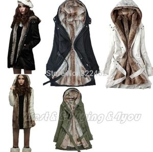 Wholewomens fur hoodies Winter Winter Warm Warm Coat Jacket Jacket Compley Factory SXXXL على 9764429