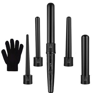 Professional 5 i 1 Curling Wand Set utbytbar Styler Hair Curler 5 Barrel Curling Iron 240429