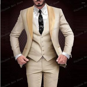 Men's Suits Business Party Prom Perform Men Suit Groom Groomsman Wedding Casual Formal Occasion Tuxedos 3 Piece Set Jacket Vest Pants