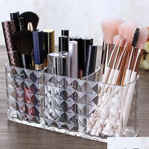 Other Laundry Products Organization 1Pc Clear Acrylic Makeup Brush Holder Desk Cosmetic Organiser Lipstick Storage Drop Delivery Home Ot98D