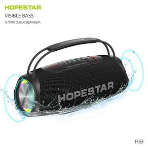 Taşınabilir Hoparlörler Hopestar H53 Yüksek Güçlü 35W Taşınabilir Bluetooth Hoparlör Güçlü Kablosuz Subwoofer TWS BASS SES SİSTEMİ 5200MAH Pil Boombox J240505