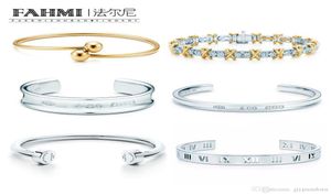 FAHMI 100 925 STERLING SILVERオリジナル本物のクラシックリースベルローマ数字エキサイターウェディングウーマンブレスレットジュエリー8100981