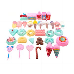Sıcak satış kawaii 33 ürün /çok dondurma oyuncak bebek aksesuarları küçük kız oyun ev oyuncak hediye seti bebek oyuncak hediye girs için
