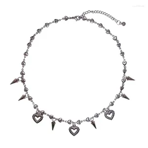 Chains Cool Sweet Choker Necklace With Statement Love Heart Pendant Neckchains Ornament