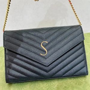 10A 품질의 검은 색 클러치 어깨 가방 가방 여성 체인 디자이너 고급 핸드