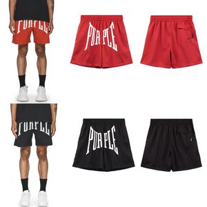 Black Red Shorts Men Women Pockets Letter Print Shorts 2024ss