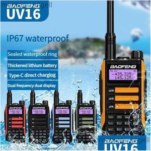 Walkie Talkie Baofeng UV16 Professional 10W防水VHF UHFデュアルバンド双方向ラジオHKD230922ドロップデリバリーエレクトロニクスTelecommu Dhugt