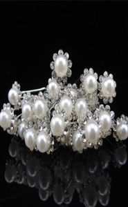 Whole Korean Style Women Wedding Accessories Bridal Pearl Hairpins Flower Crystal Rhinestone Hair Pins Clips Bridesmaid Hair J9854379