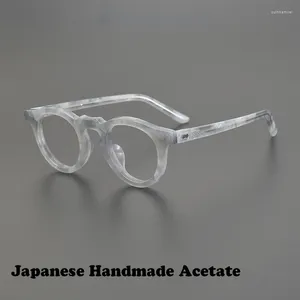 Sonnenbrillen Frames Japanische handgefertigte runde Acetatbrille Rahmen Männer Frauen Mode Vintage Persönlichkeit optische Brille Rezept