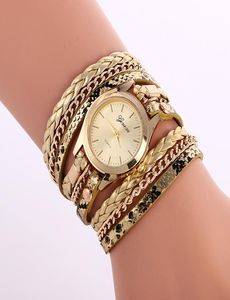 Fashion Watch Colorful Vine watches Weave Wrap Rivet ladies Leather Bracelet wristwatches chain dress watches for women ladies DHL Free6747864