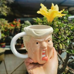 Trump 3D Ceramic Coffee Cup 301-400ml Tea Mug Weird Water Cup Funny Milk Cups Home Decor Funky Beverage Cup Drinkware