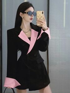 Повседневные платья офисные леди ломковые платье пиджаки женщины с длинным рукавом мини -стройная вечеринка уличной одежды Вестдос
