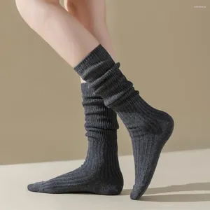 Women Socks Cotton Pile Calf Women's Piled Ballet With Hollow Out Knitted Design Preppy Style Anti-slip For Comfort
