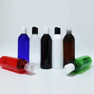 Storage Bottles (30pcs) 250ml Black Plastic Travel 8oz Empty Liquid Soap Cosmetic Containers With Disc Top Cap Shower Gel Container