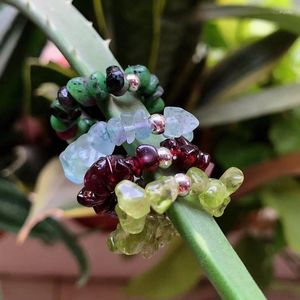 Cluster Rings Reiki Healing Stone Adjustable Small Chips Beaded Knuckle Natural Rubies Zoisite Peridots Garnets Quartz Women