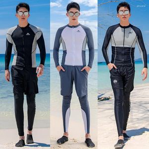 Menas de banho feminina Terno de mergulho Menina de banho de mangas compridas de mangas compridas masculinas de snorkeling Spring Surfing Skin Skin Beach Beach