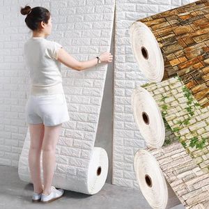 70cm*1m 3D Brick Pattern Wall Panels Wallpaper DIY Waterproof for Living Room Bedroom Kitchen Background Wall Decoration 240420