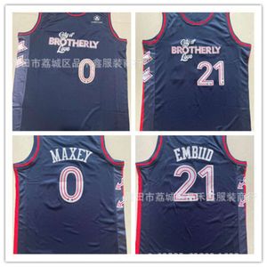 Jersey Children Basketball SMID Maxey gestickte Basketball -Trikots ers