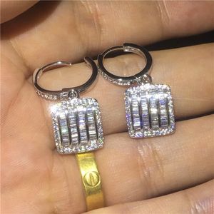 Vecalon Classic Dangle Earring Diamond 925 Srebrny impreza Party Wedding Kolczyki dla kobiet Bridal Jewelry Prezent 225Q