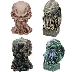 Crânio vintage nostálgico Cthulhu estátua de estátua de decoração resina resina artesanato Octopus estatueta Modern Sculpture 240429