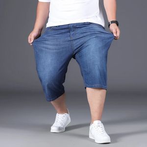 Duży rozmiar 28-48 50 dżinsowe szorty dżinsy dla mężczyzn luźne letnie cienki tłuszcz facet swobodna moda cielęcych spodni 240429