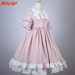 Party Dresses Summer Lolita Short Sleeve Dress Costume Sweet Loose Doll Collar Lace Up Women's Fashion Cute