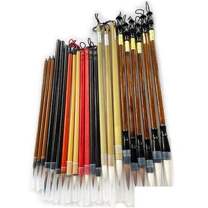 Painting Supplies Calligraphy Chinese Traditional Set Brush Landscape Weasel Hair Pen Writing For Students Drop Delivery Home Garden Dhlmx