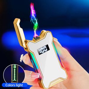 Digital Battery Display USB Lighter Mecha Shape Double Arc Lighter