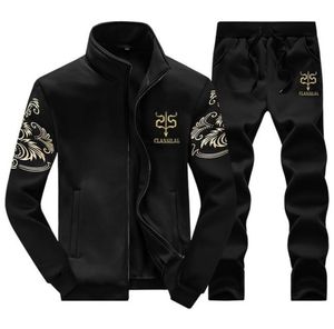 Autumn Tracksuit Men Mens Sportswear Mens مجموعة جديدة من السترة 2 قطعة مجموعة غير رسمية للطباعة.