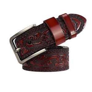 Factory Direct Belt Western Floral Emboss New Fashion Belt High Quality Genuine Leather Belts for Men Quality Assurance 291Q