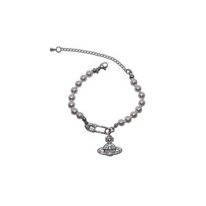 Designer Westwood Pearl Bracelet Womens de alta qualidade requintada Design de diamante Full Diamond Hocip