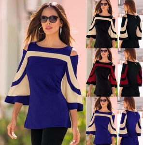 Casual Bat Sleeve Blue Women Spring New Sexy Off Shoulder Women Shirts Office Ladies Tops Loose Blouses Blusas Femininas1807186